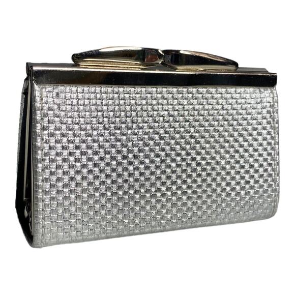 Mini Coin Purse Silver Structured Kiss Lock - Picture 8 of 8